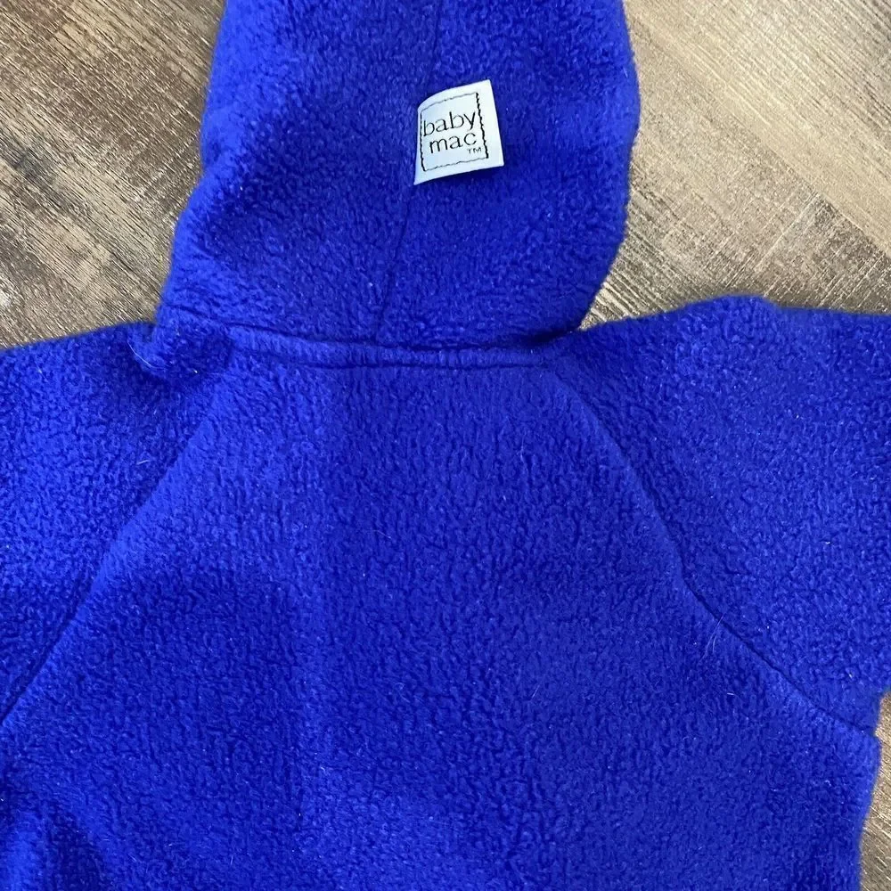 Vintage Baby‎ Mac Moore Fleece Hooded Bunting Tassel Color Block Size 3 Mo USA